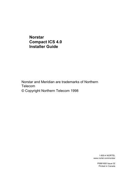 Nortel Norstar Compact Ics 4 0