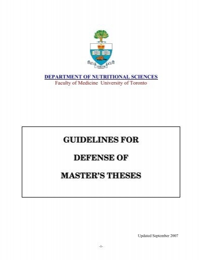 Marking criteria master thesis