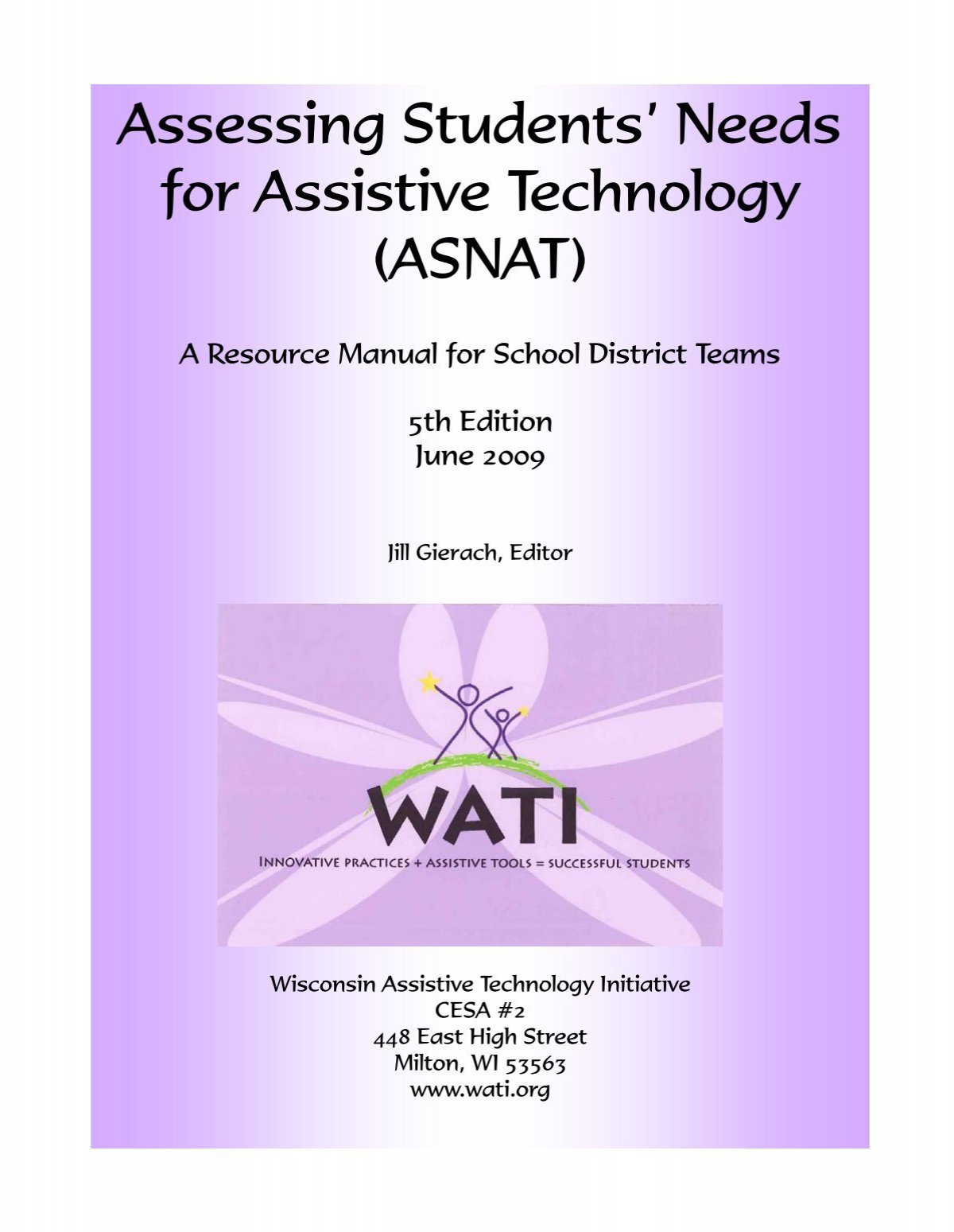 ASNAT Manual - 5th Edition - Wisconsin Assistive Technology