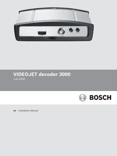 Bosch VIDEOJET Decoder 3000 for sale online VJD-3000 
