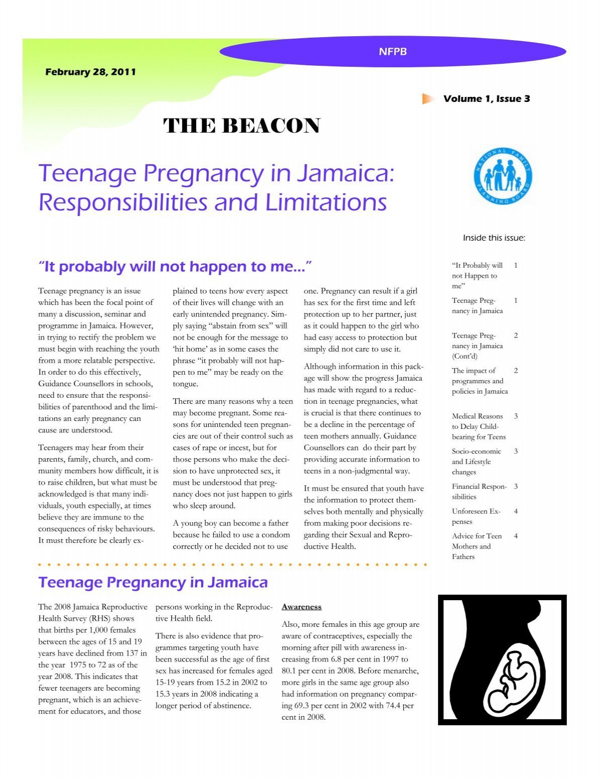 Teenage Pregnancy In Jamaica Responsibilities And Limitations