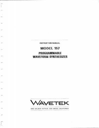 WAVETEK 2500  Signal Generator Operators Manual 