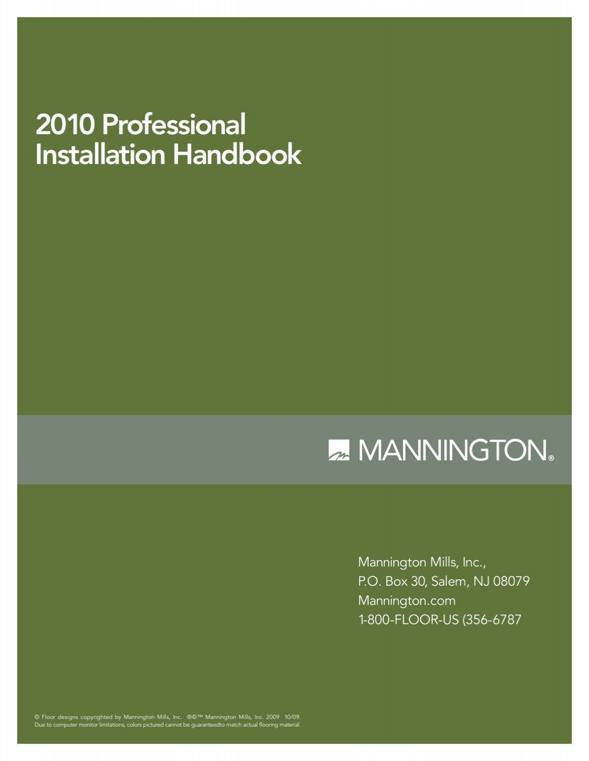 2010 Professional Installation Handbook Mannington