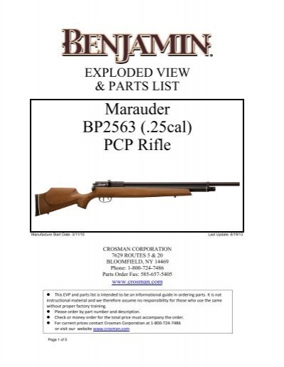 20" Length 2563-001 .25 Benjamin Marauder Rifle Barrel 