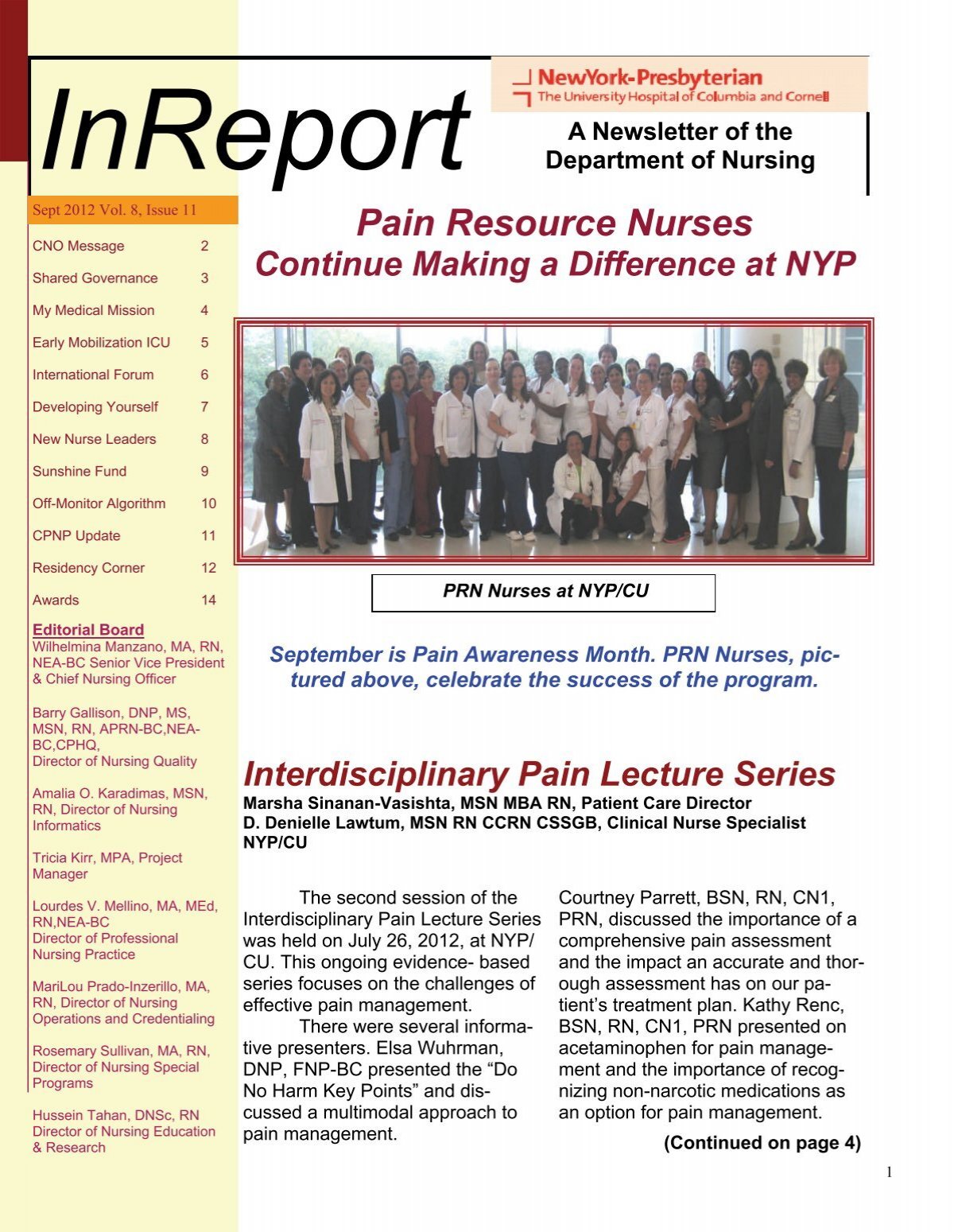 Pain Resource Nurses - NewYork-Presbyterian Careers