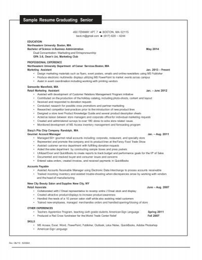 resume help northeastern