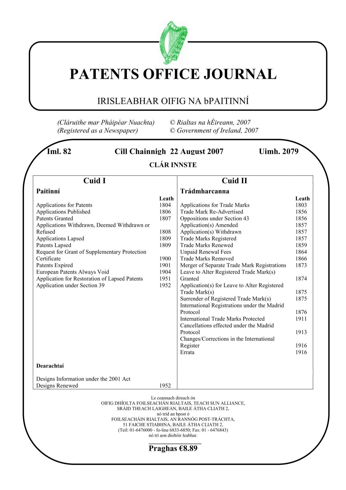 2079 - Irish Patents Office