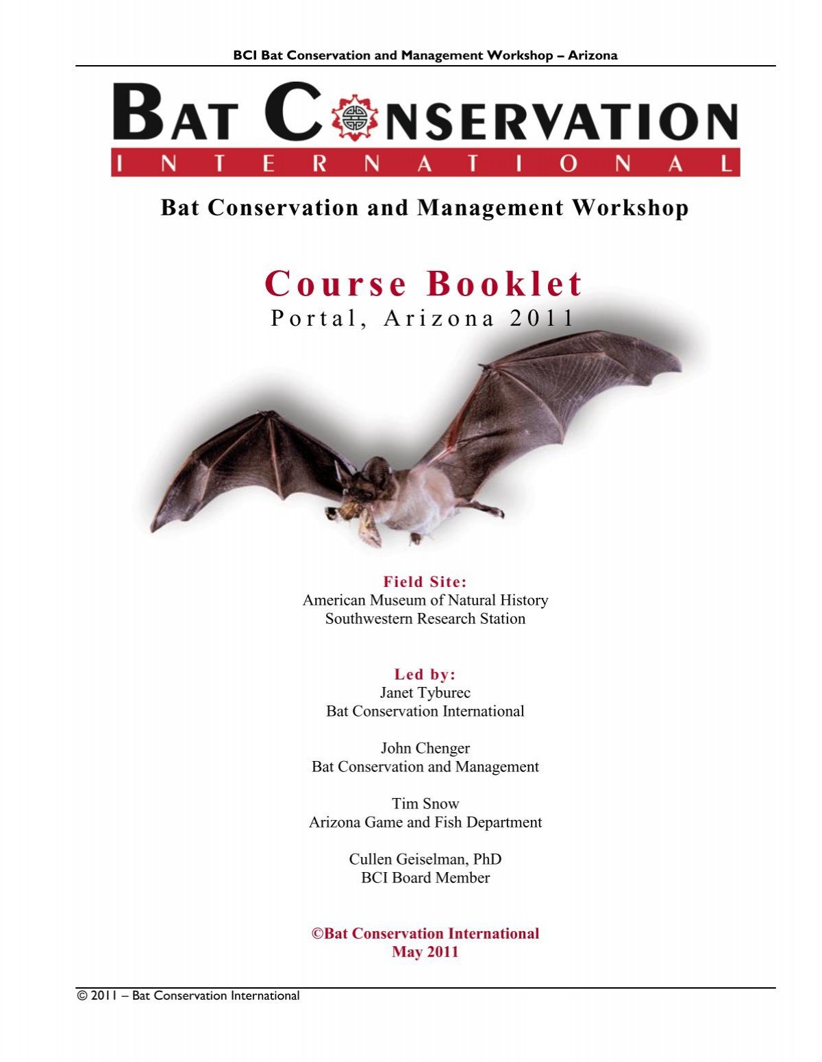 Bat Conservation and Management Workshop