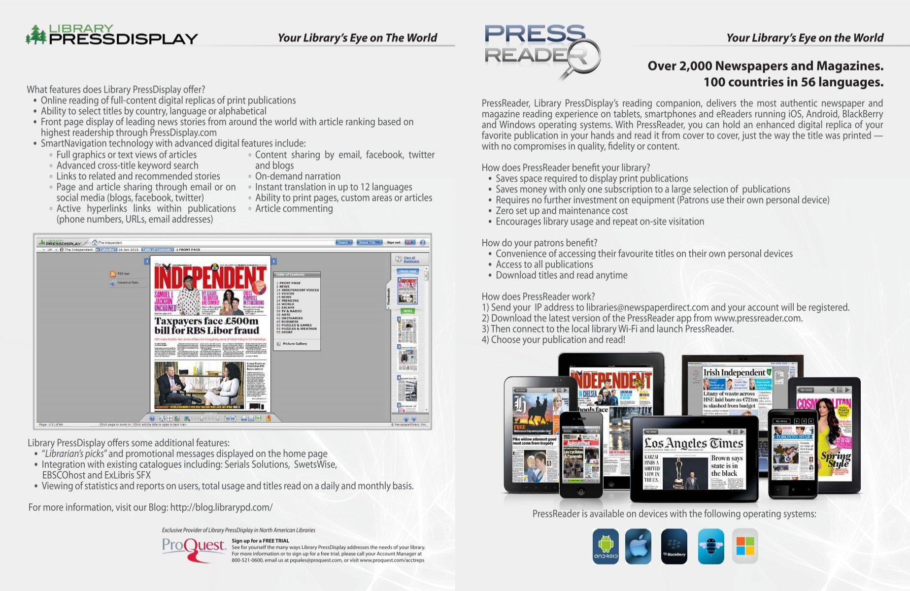 Library PressDisplay and PressReader Brochure (PDF) -