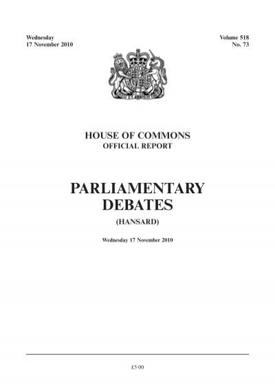 Official Report - United Kingdom Parliament