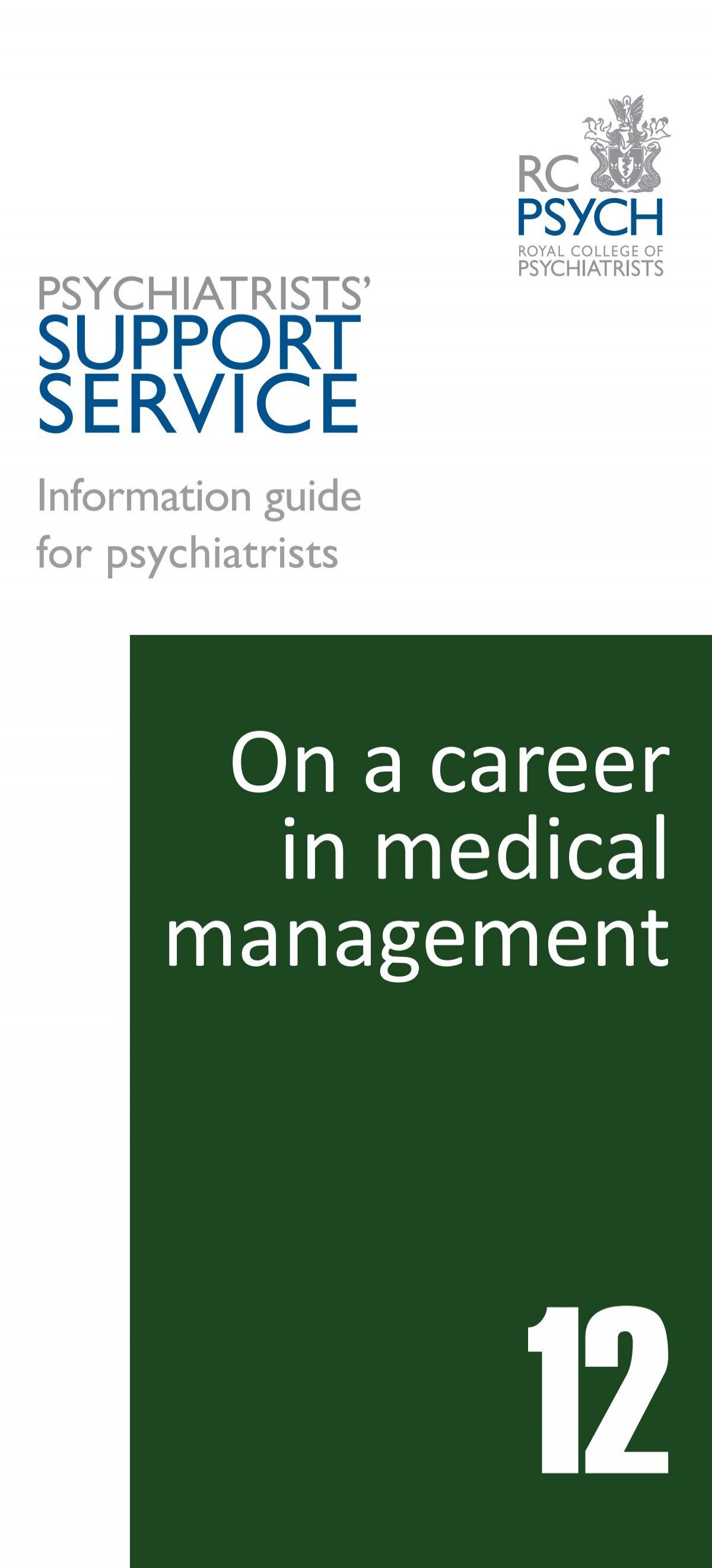 On a career in medical management - Royal College of Psychiatrists