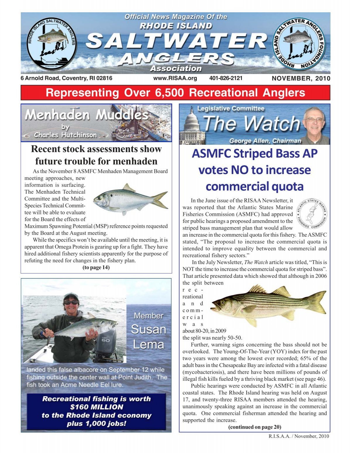 November, 2010 - The Rhode Island Saltwater Anglers Association