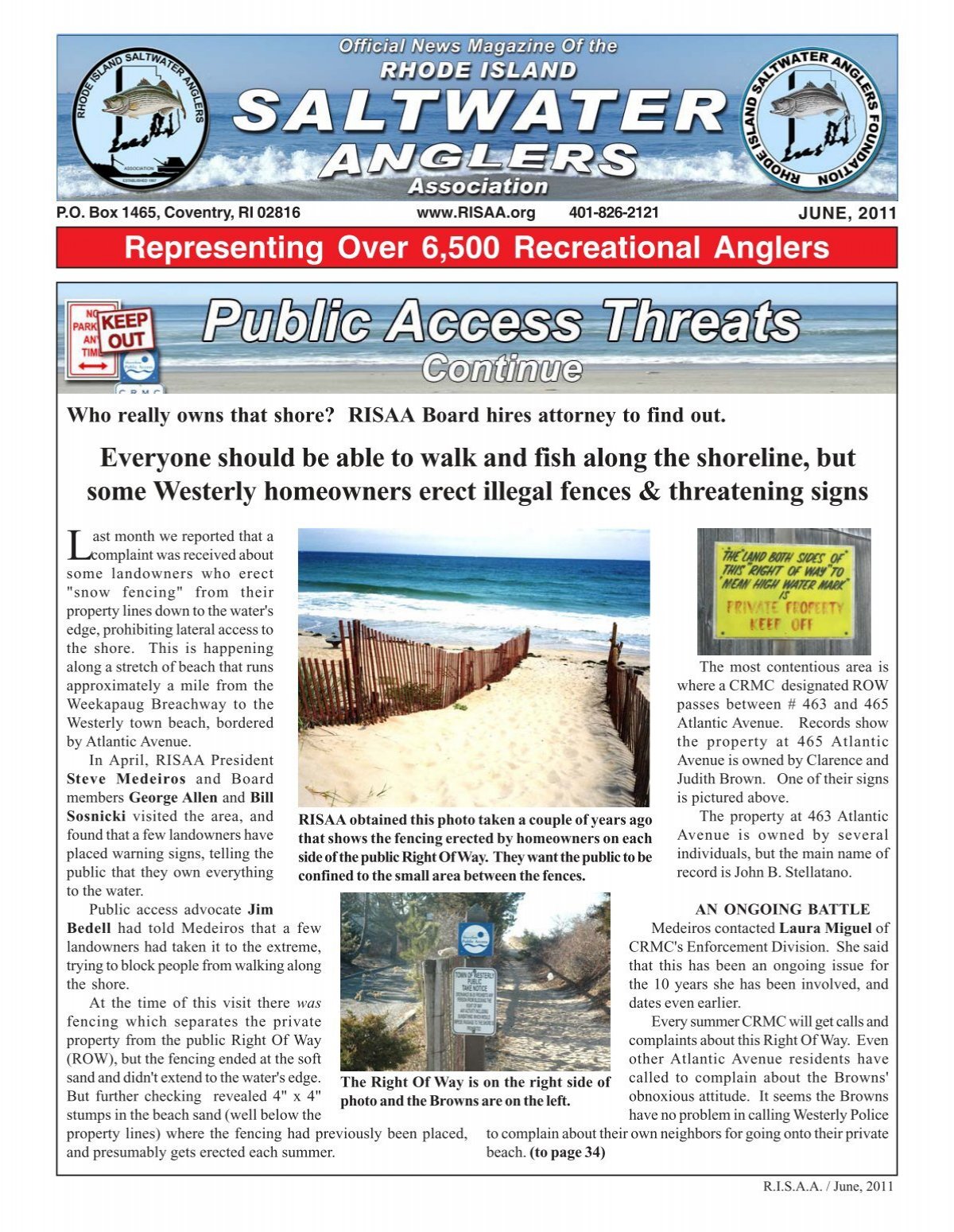 June, 2011 - The Rhode Island Saltwater Anglers Association