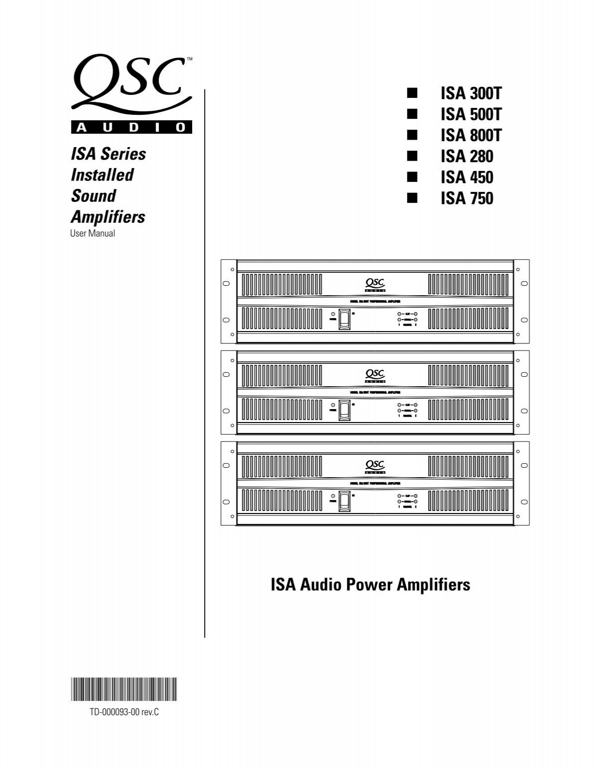 USA 400 Specifications - QSC Audio Products