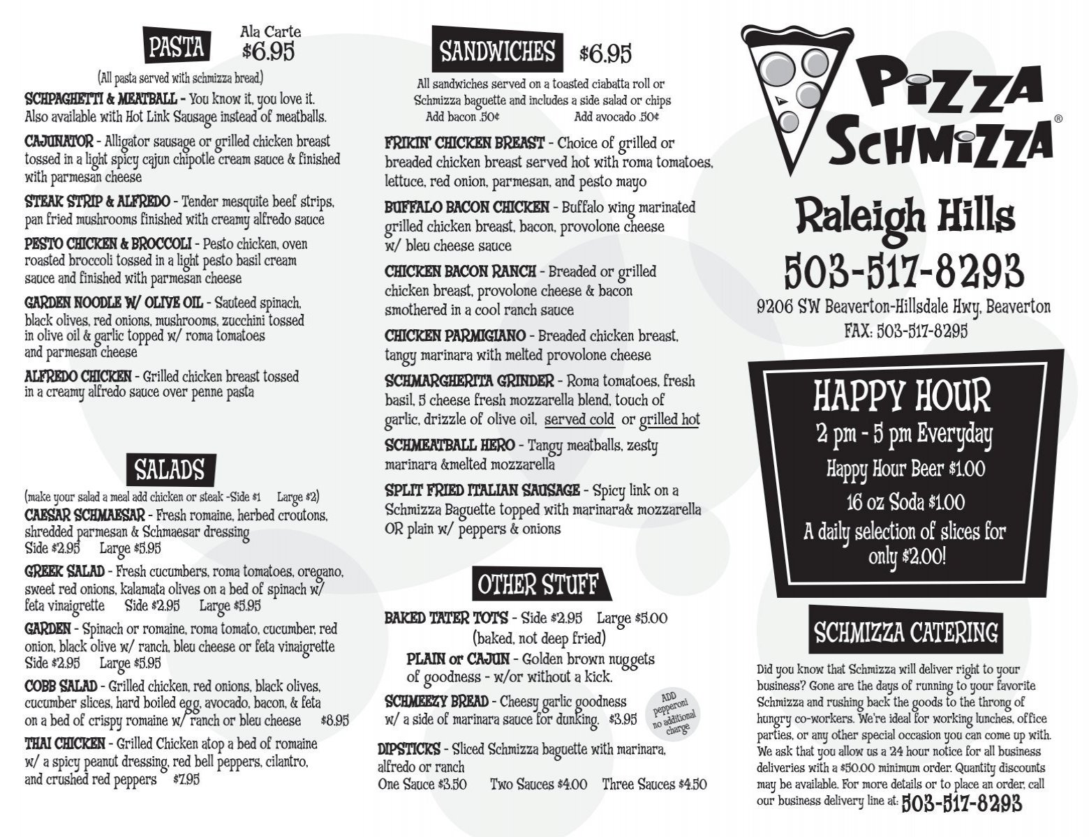 Download Our Menu Pdf Pizza Schmizza
