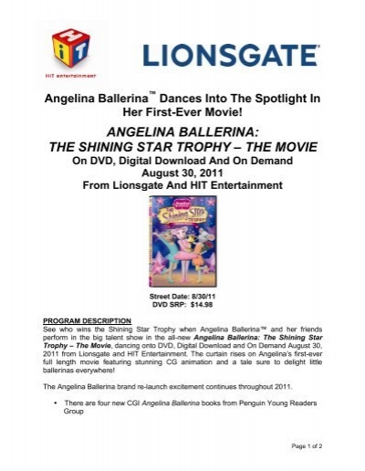 patois evigt Foran ANGELINA BALLERINA: THE SHINING STAR TROPHY – THE MOVIE