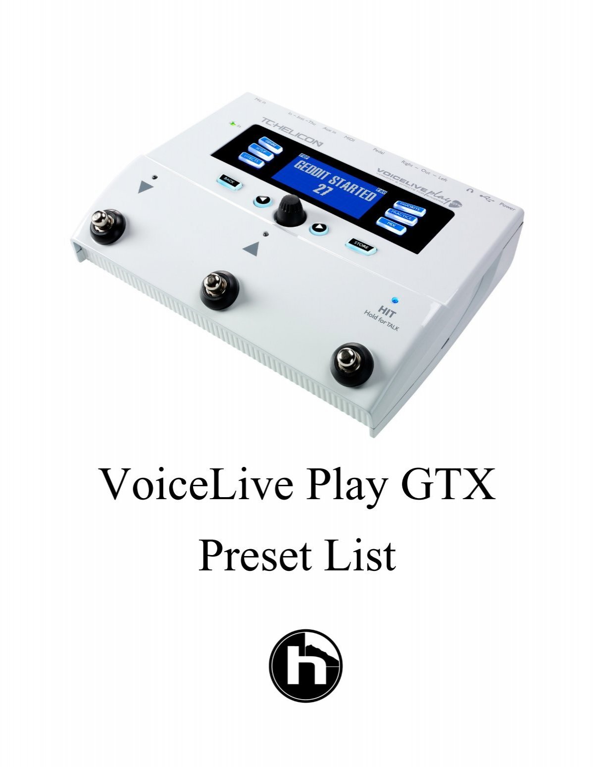 Voicelive Play Gtx Preset List Pdf Tc Helicon