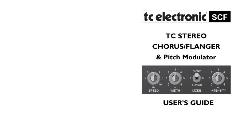 SCF Stereo Chorus Flanger Manual English - TC Electronic