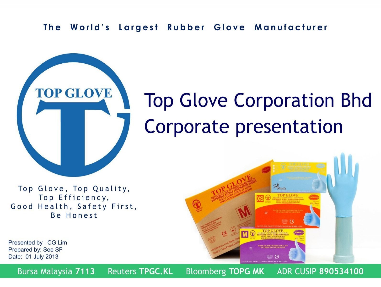 top glove presentation