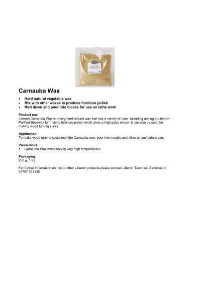 Carnauba Wax - agwoodcare.co.uk