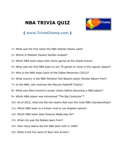 nba basketball trivia