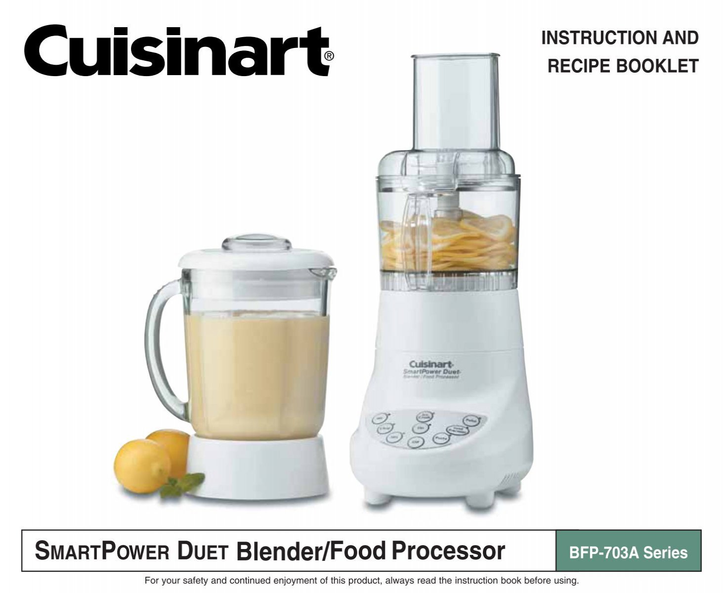 Cuisinart Smart Power Dual Blender Food Processor Combo with Metal Blades  White