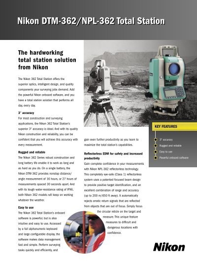 Copy Of Nikon DTM-520 Survey Total Station MANUAL DTM-500 Series PDF 