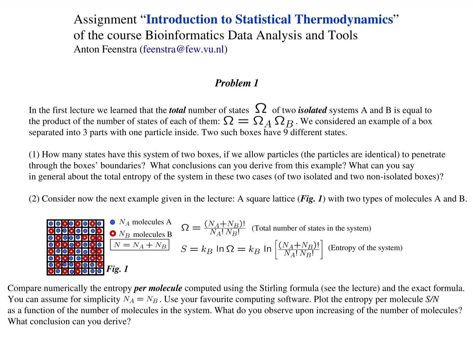 Thermodynamics Assignments