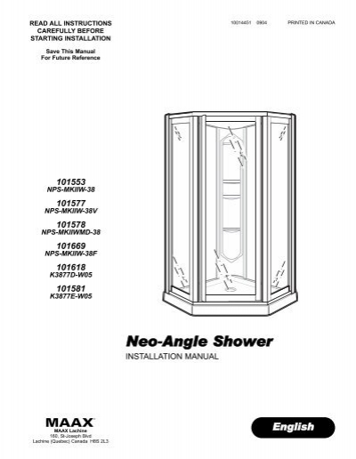 Neo Angle Shower Home Depot, Shower Surround Installation Instructions