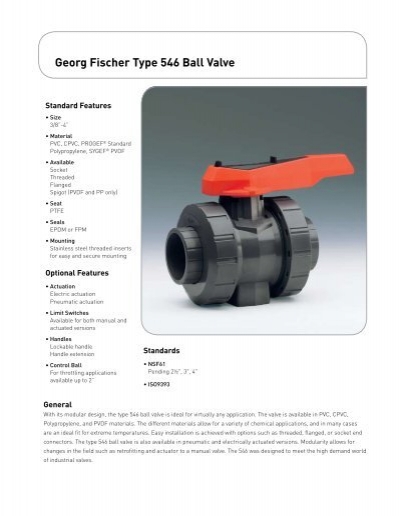 PTFE Seal Angle GF Piping Systems PVC Globe Valve 1 Spigot 