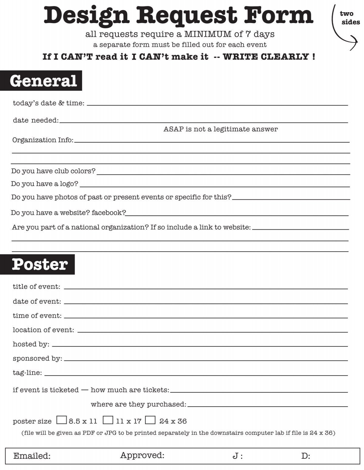 Design Request Form