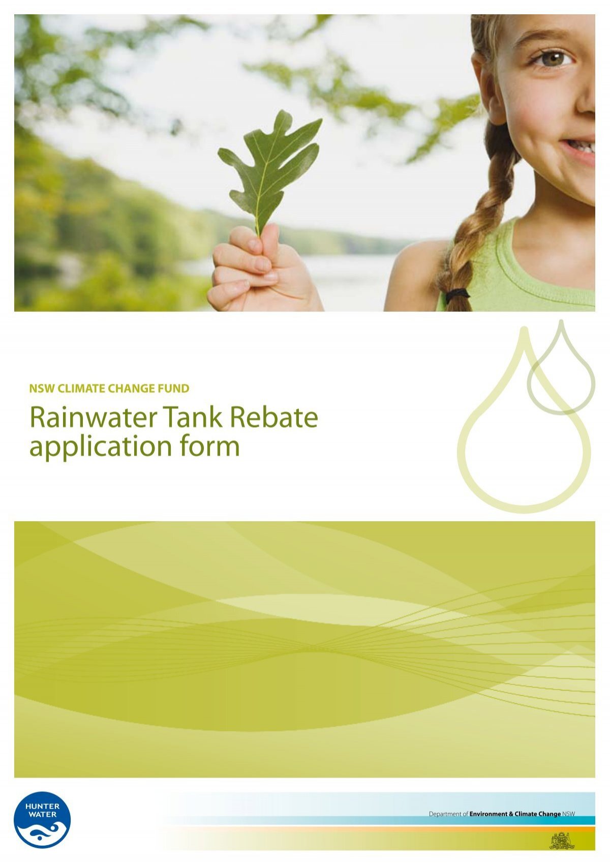 Rainwater Tank Rebate Application Form Hunter Water