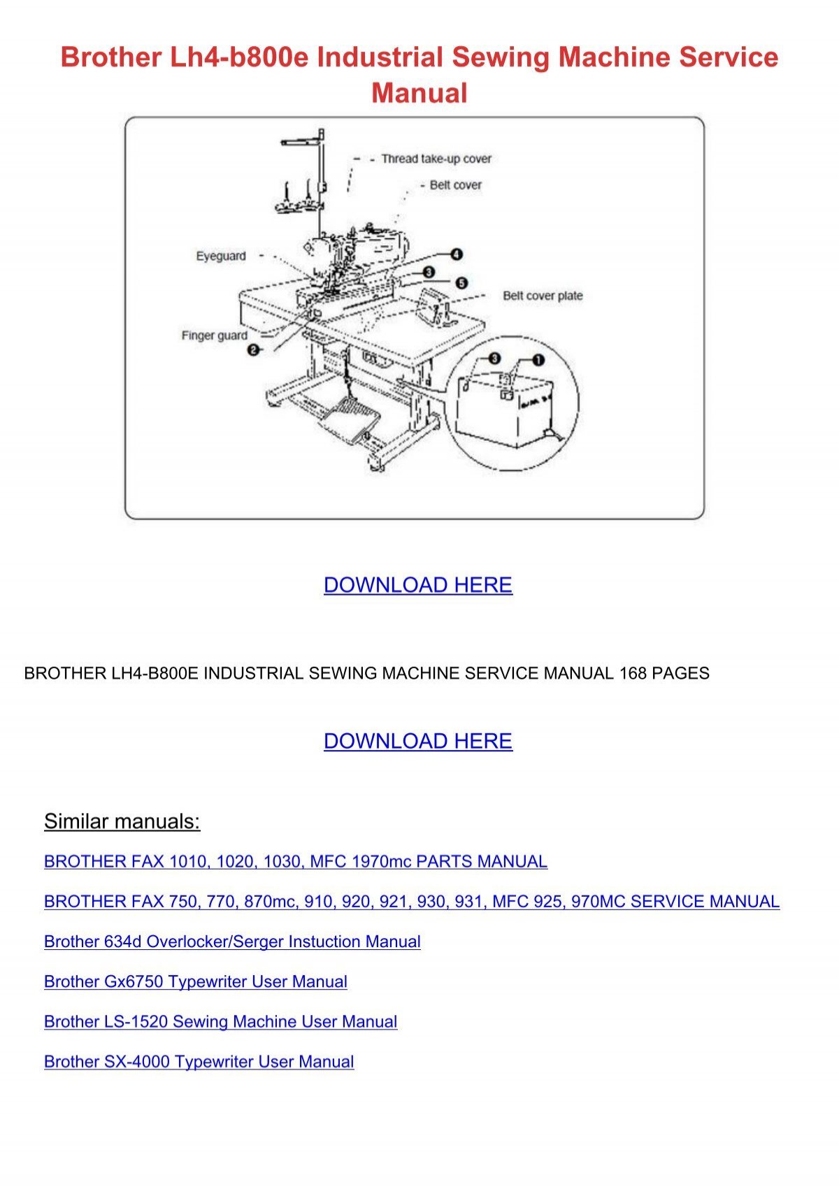 Brother XR-7700 Instruction Manual : Sewing Parts Online