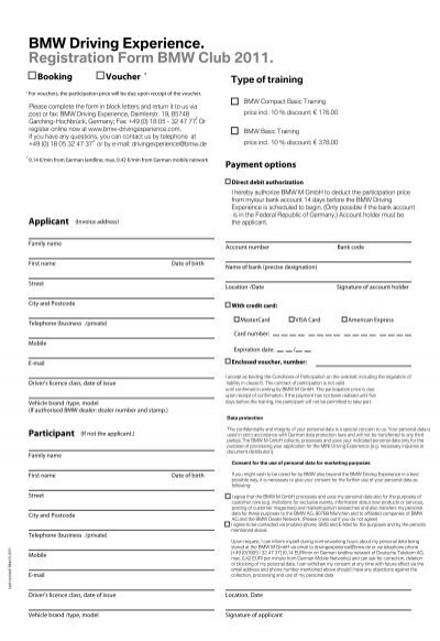 Registration Form PDF 148 KB BMW Clubs