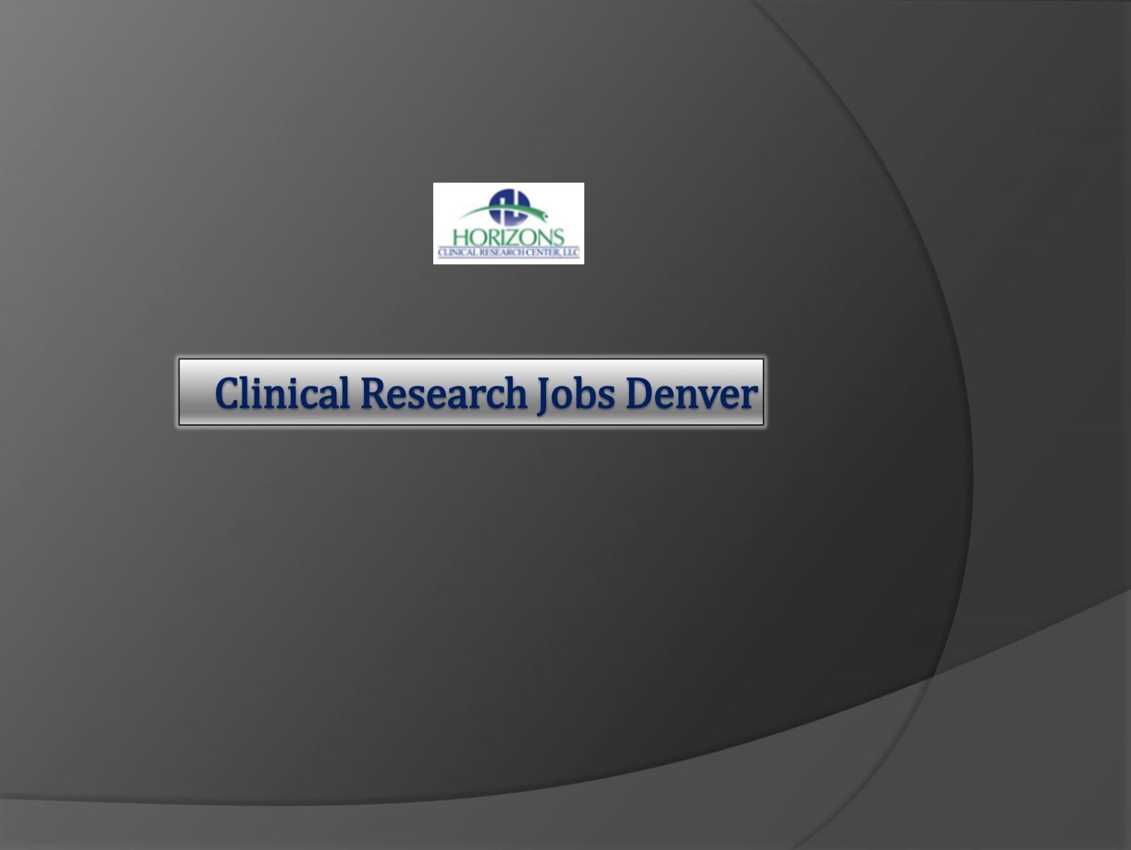 medical research jobs denver