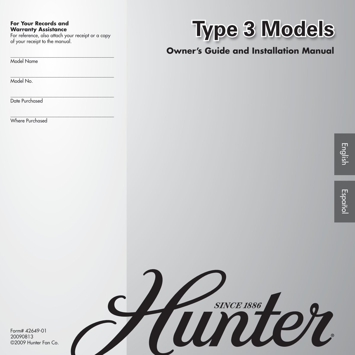 Type 3 Models Hunter Fan