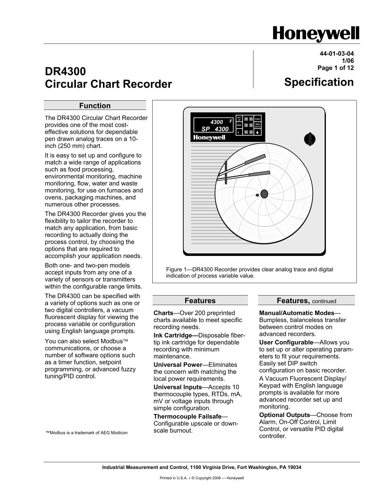 Vacuum Chart Recorder