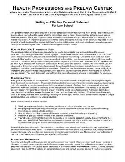 writing a personal statement law school