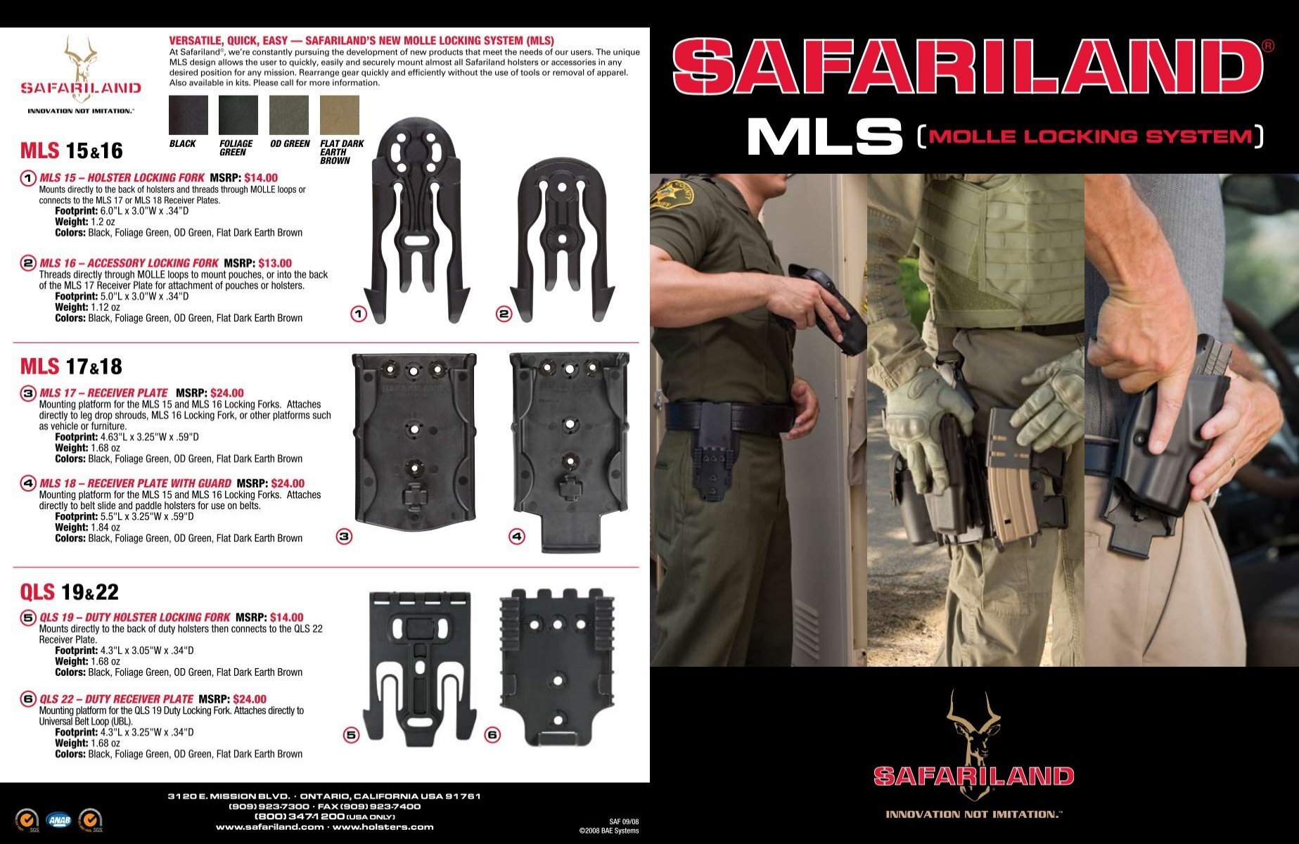 What is the difference between Safariland's QLS, ELS, and MLS