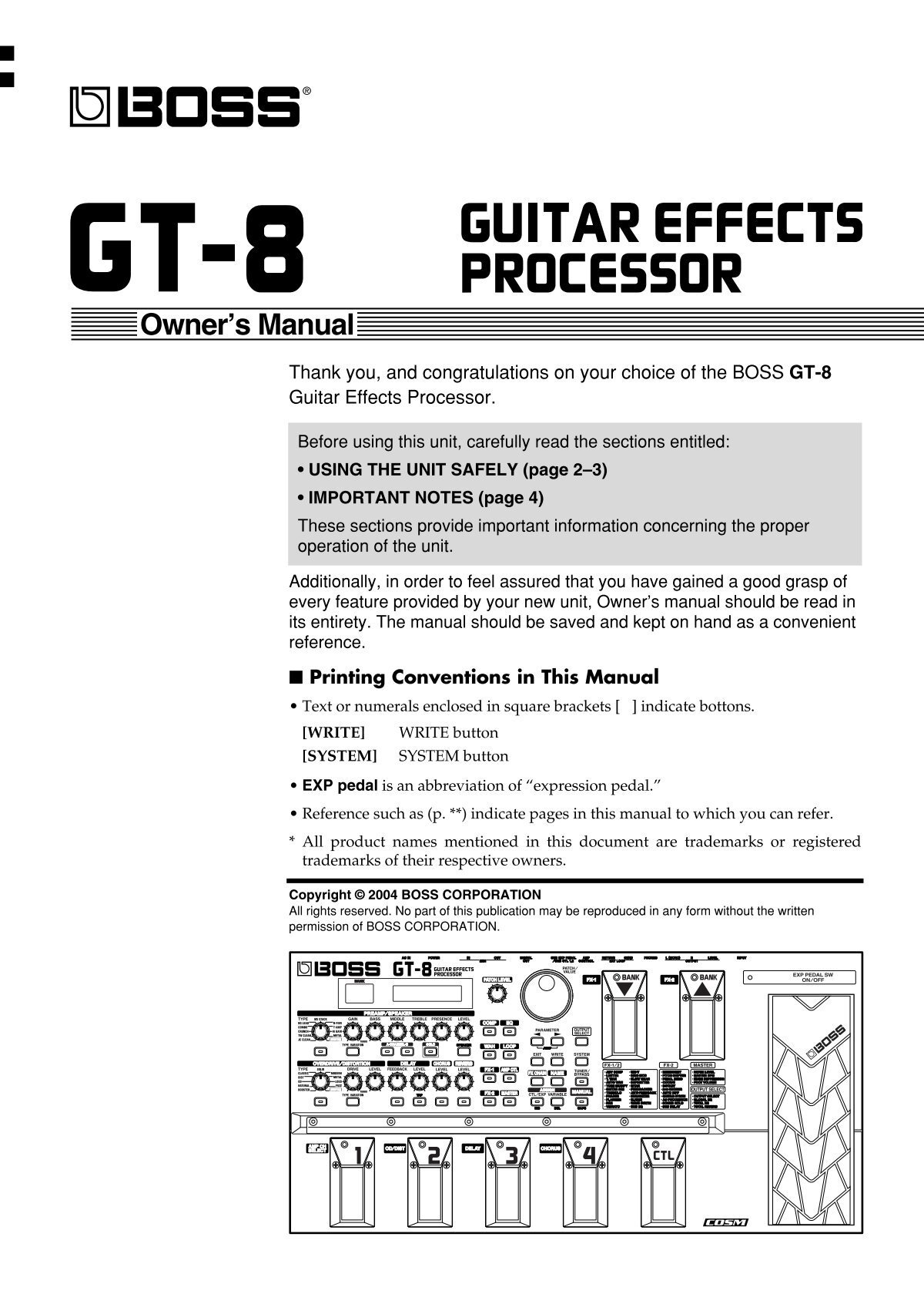 Svig brændstof antik GT-8 Manual (PDF) - Roland UK