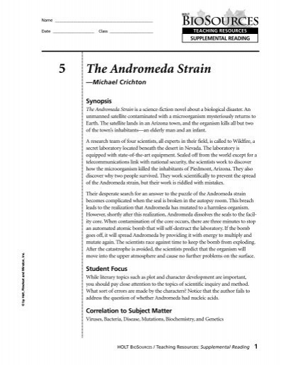 Реферат: The Andromeda Strain Essay Research Paper The