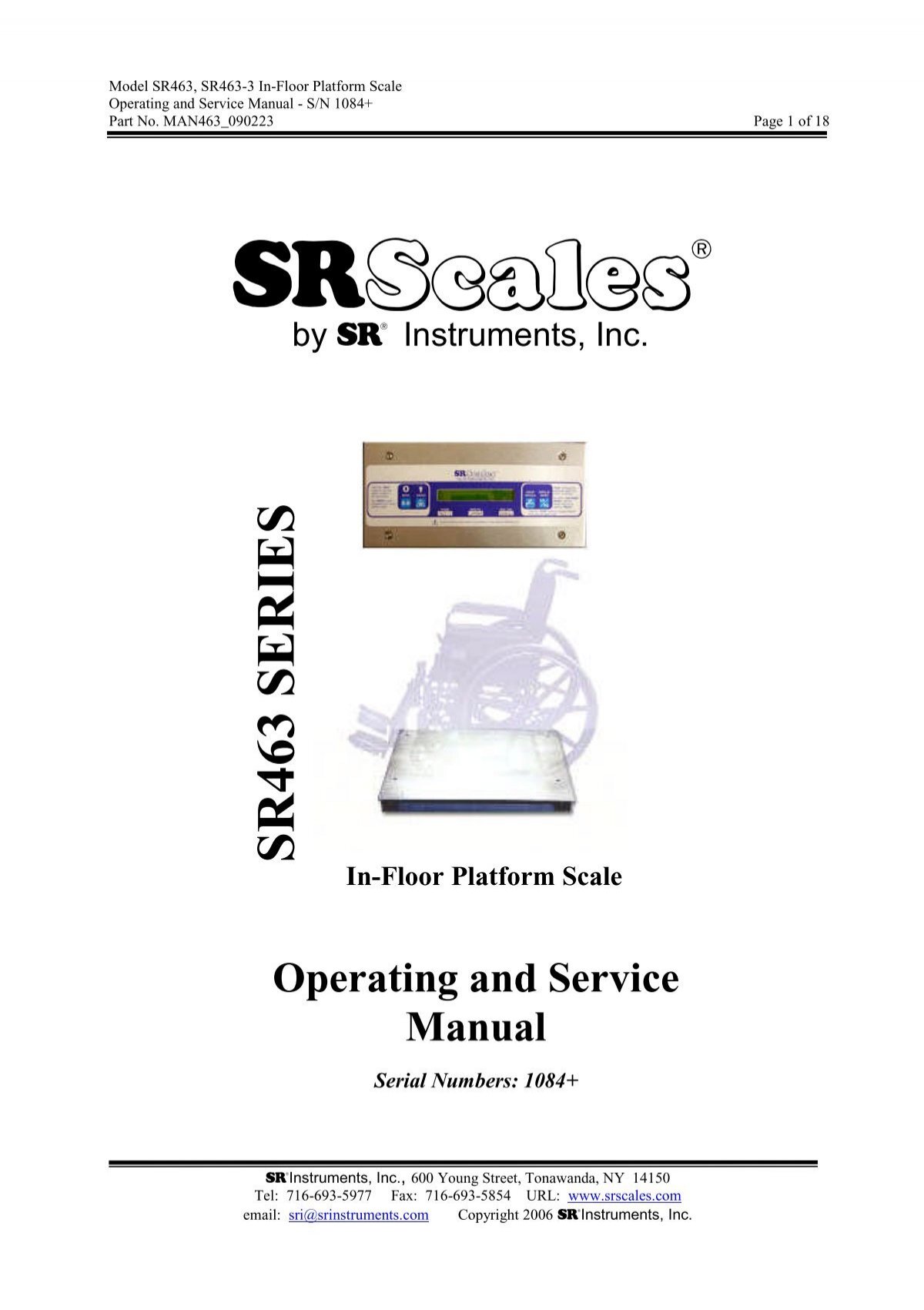 SR Scales SR555i Digital Stand-on Scale