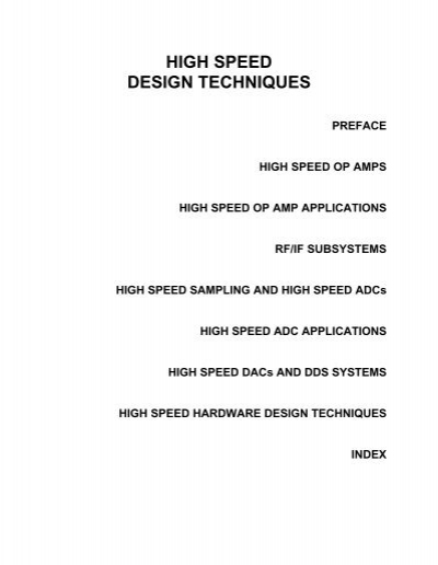 High Speed Design Techniques
