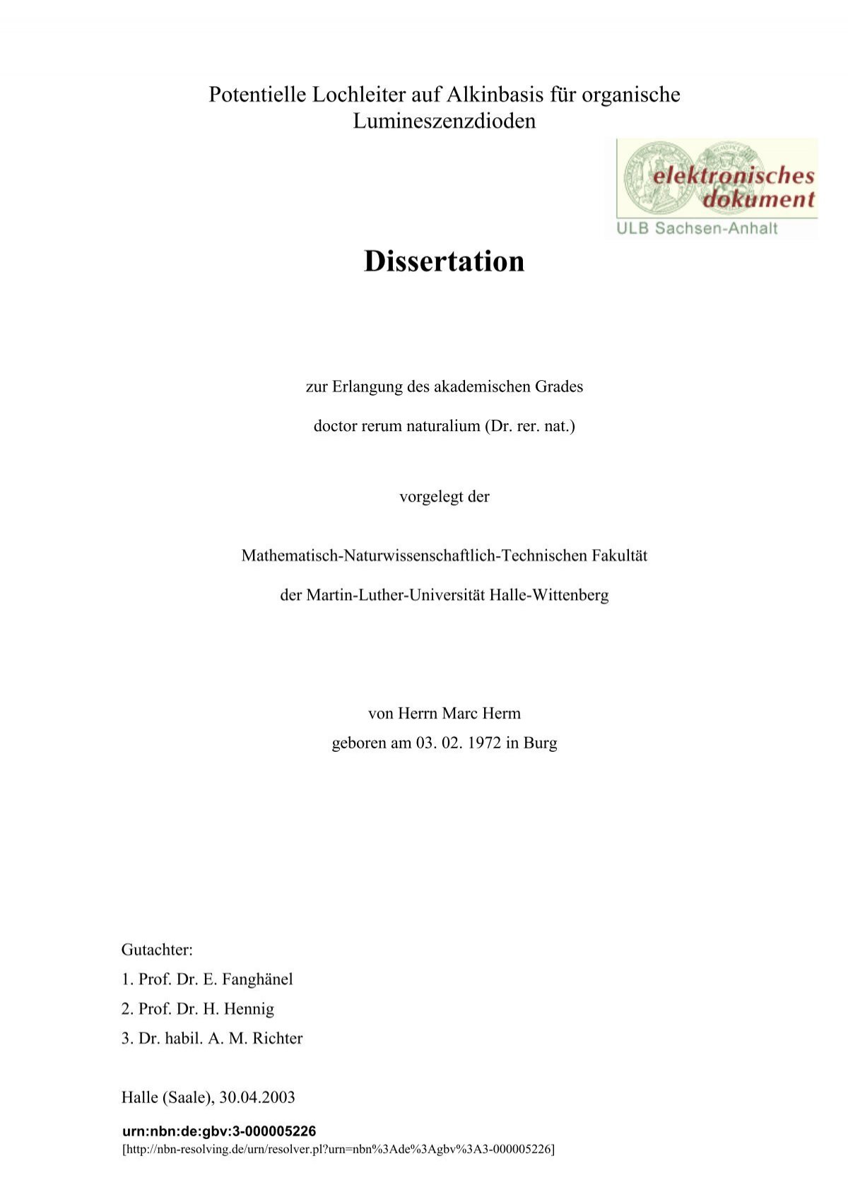dissertation martin luther university college