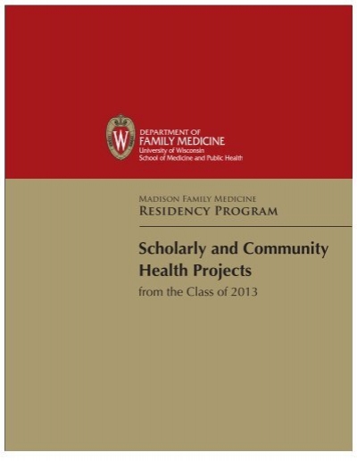 Scholarly And Community Health Projects Uw Family Medicine