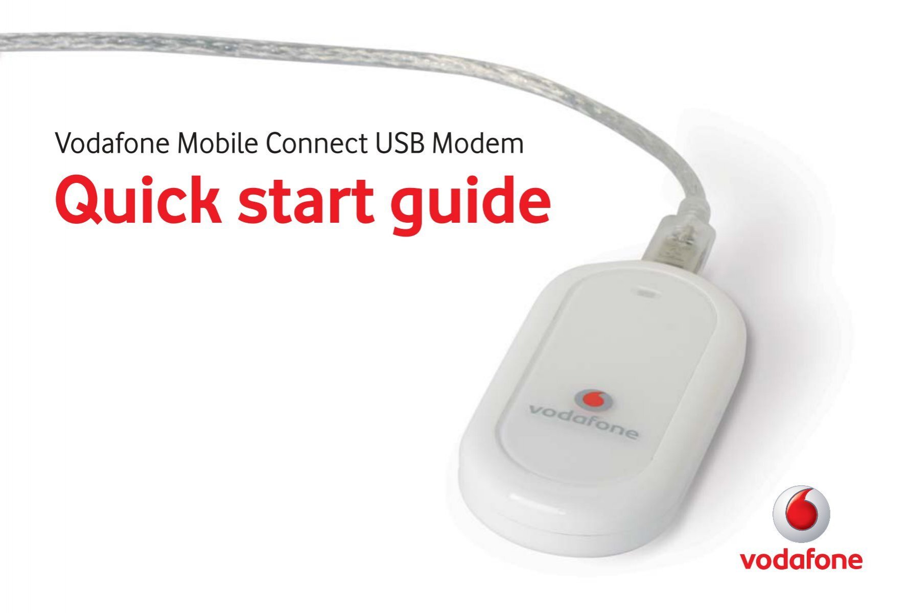 Nøgle peber turnering Vodafone Mobile Connect USB Modem Quick Start Guide - Dolcetto