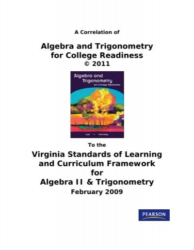 Algebra and Trigonometry for College Readiness Virginia ... - Pearson