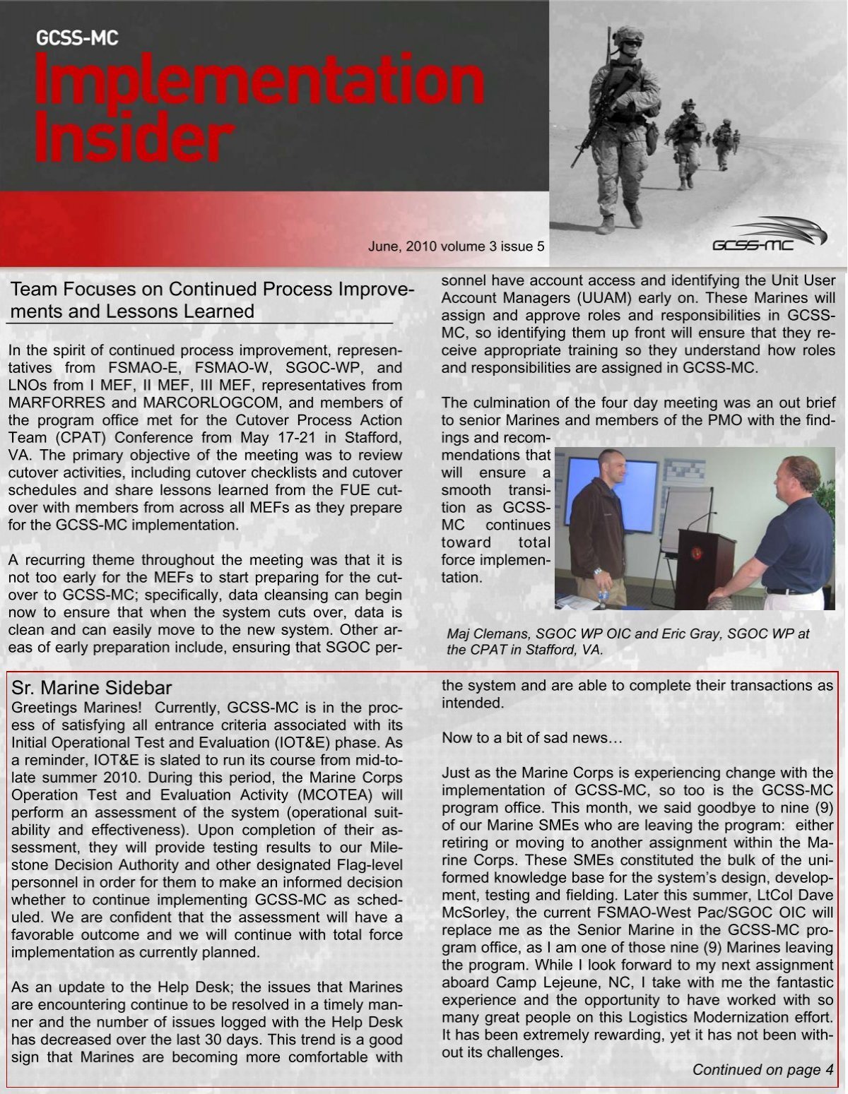 Implementation Insider June 2010 Pdf Marine Corps Systems