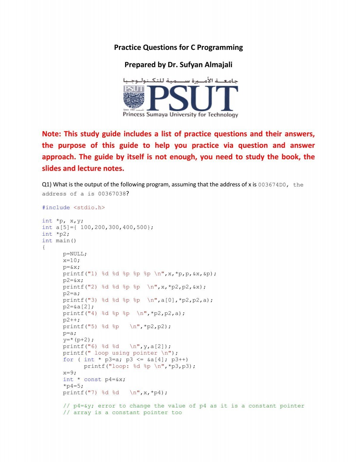 c programming assignment questions answers pdf