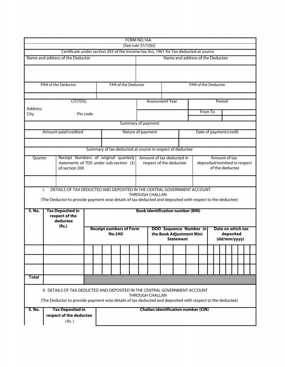 FORM NO.16A [See rule 31(1)(b)] - Krishna Tax Consultancy Pvt Ltd